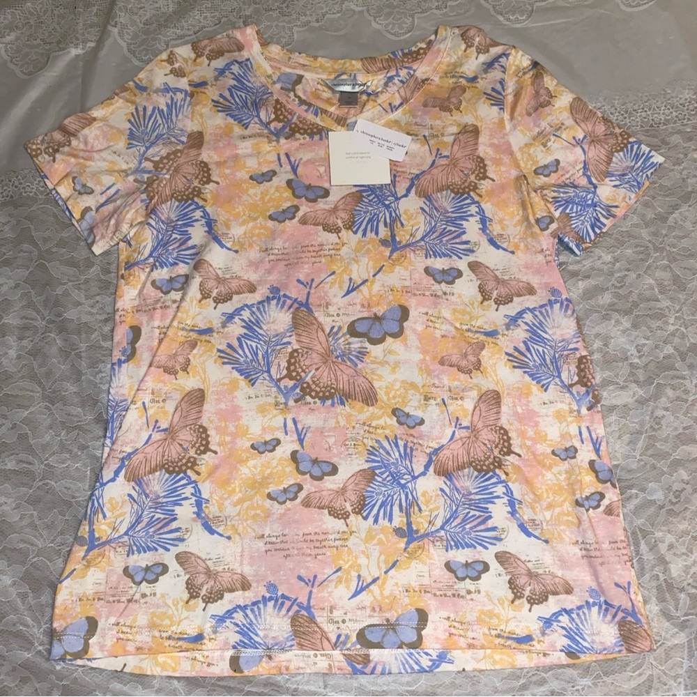 Christopher & Banks CJ Banks NWT Multicolor Butterfly Print Sleep Shirt